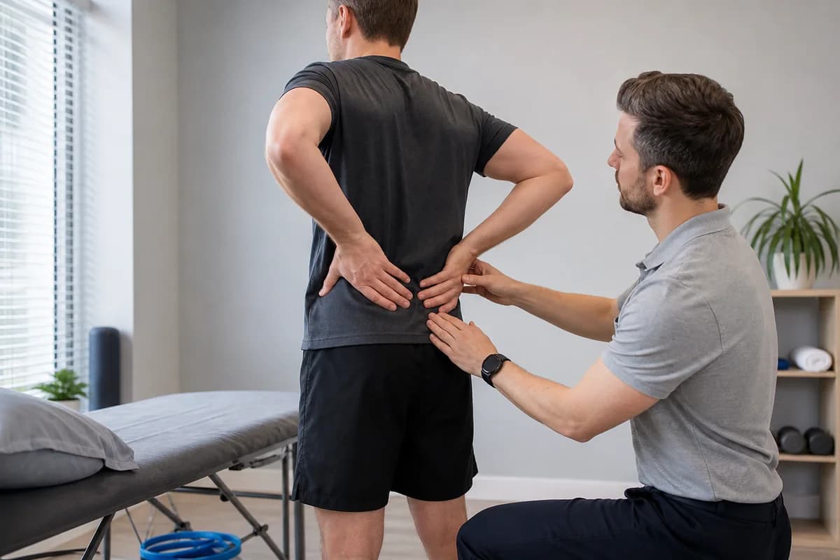 Editorial illustration explaining spinal manipulation use, evidence and safety