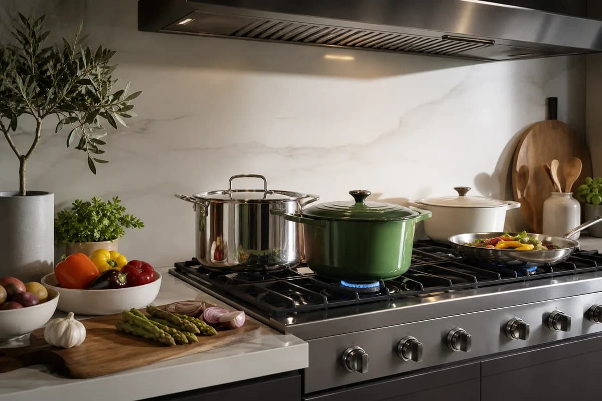 Editorial illustration explaining safer cookware use, evidence and safety