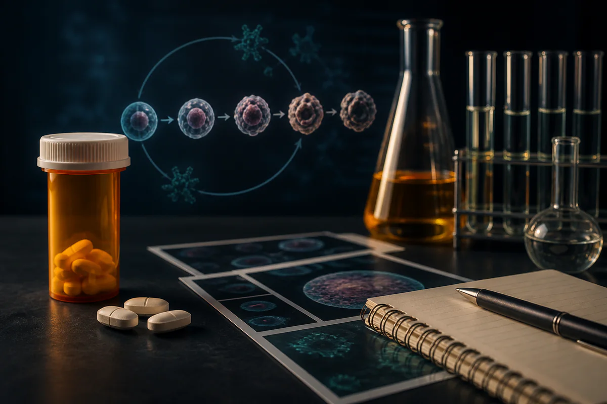 Clinician reviewing mTOR biology rapamycin evidence and safety monitoring with an older adult
