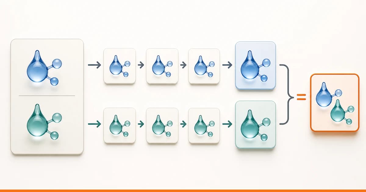 EPA and DHA label calculator illustration showing separate label amounts multiplied by servings and added into one combined total